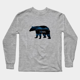 I Love AVL - Black Bear Cityscape - GreyBG 25 Long Sleeve T-Shirt